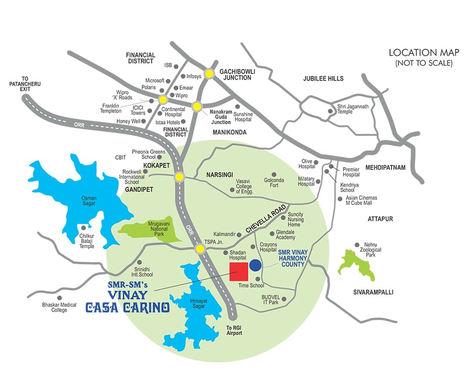 Bandlaguda Jagir Route Map